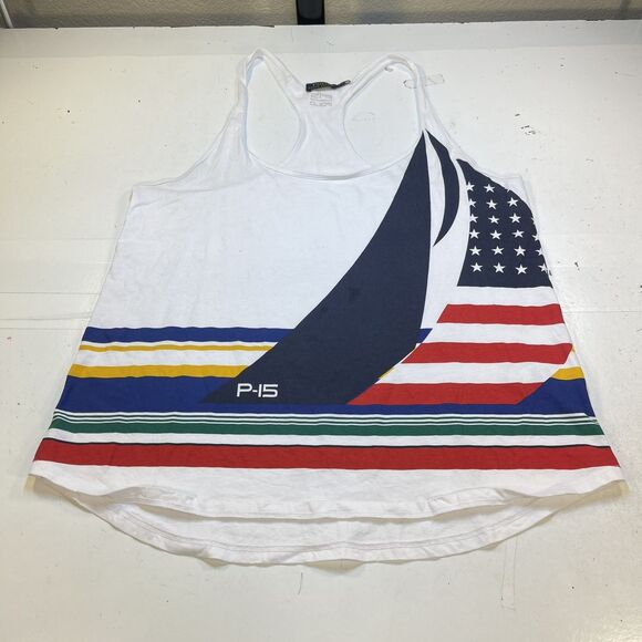 RALPH LAUREN POLO P-15 USA SAIL TEAM BOAT SAILING TANK TOP T SHIRT Womens XL - Picture 1 of 7
